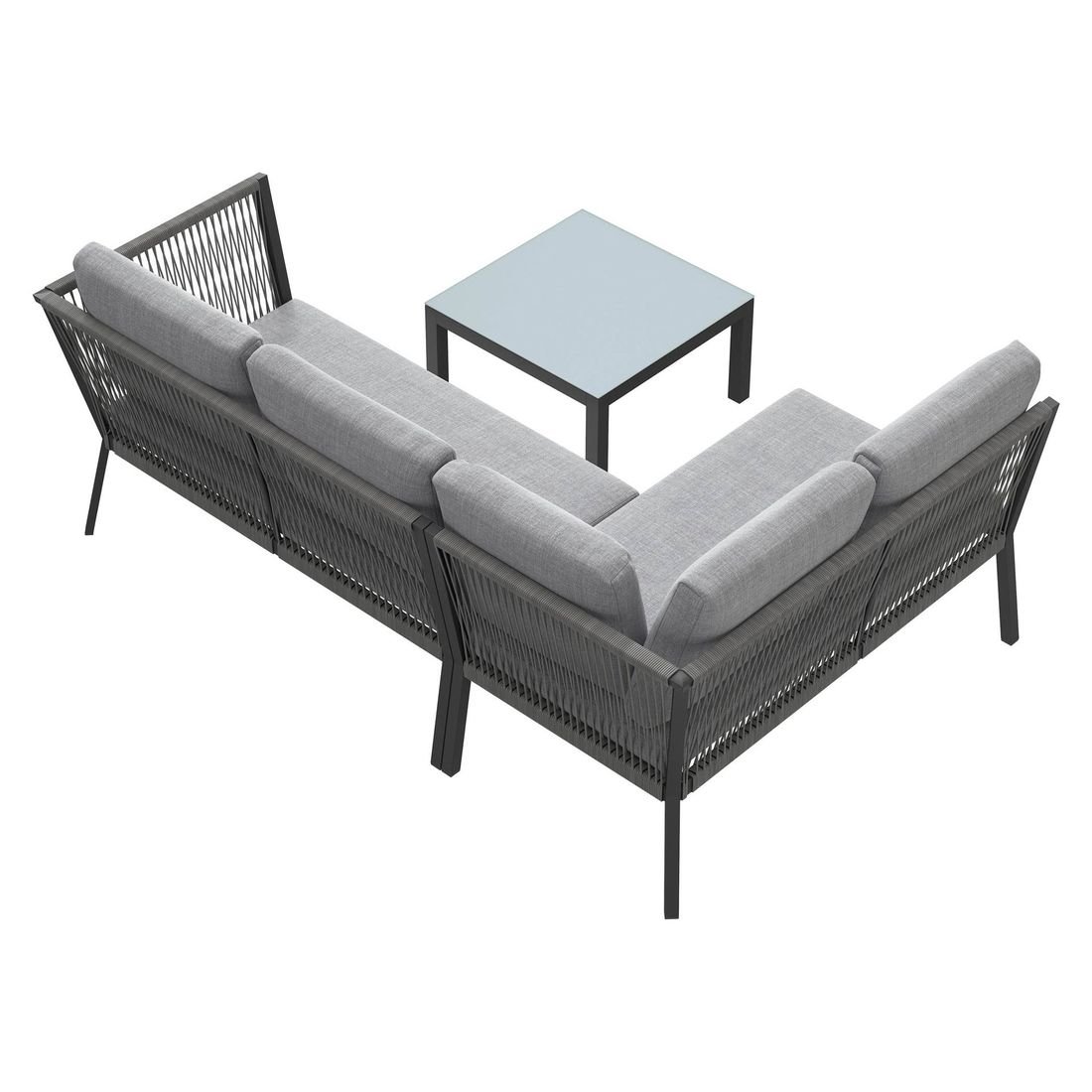 OUTLIV. Alex Ecklounge inkl. Loungetisch Aluminium/Rope