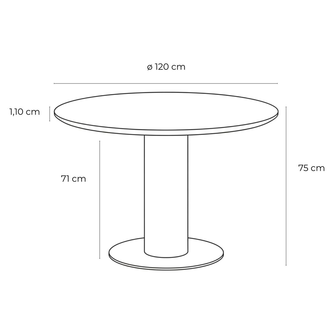 Hartman Girona Gartentisch Ø120cm Aluminium/Keramik