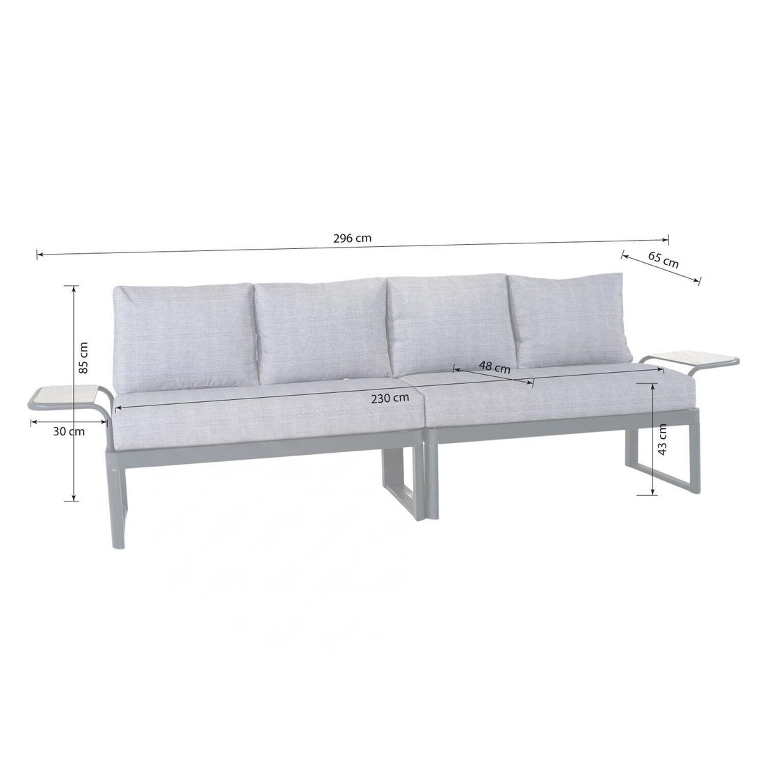 OUTLIV. Pandora Gartenloungesofa Aluminium/Polyester