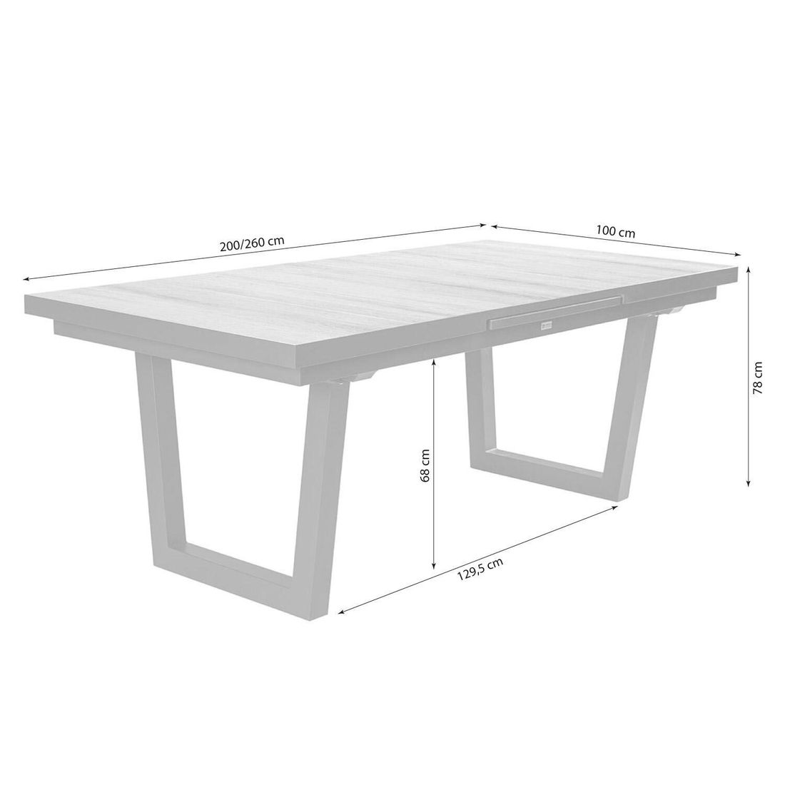 LC Garden Keramo Gartenmöbel-Set L (6 Plätze) Tisch 200/260x100cm