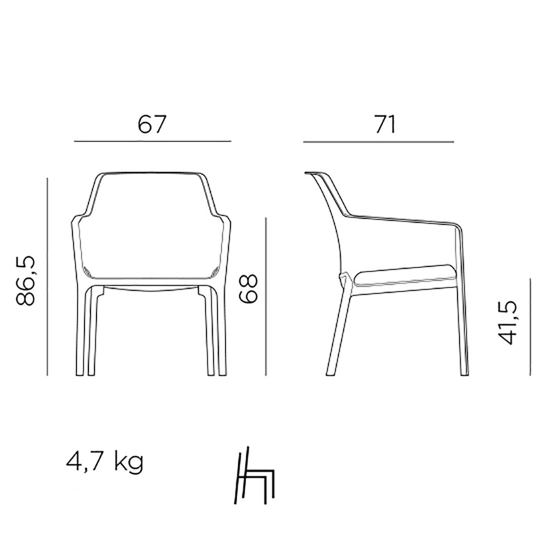 Nardi Net Gartenmöbel-Set XL (8 Plätze) Tisch 210/280x100cm