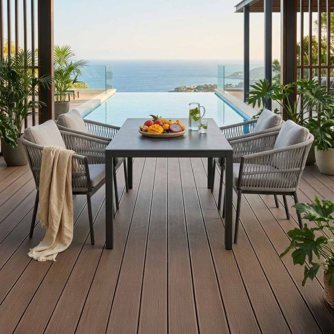 OUTLIV. Alicante Gartenmöbel-Set M (4 Plätze) Tisch 160x90cm