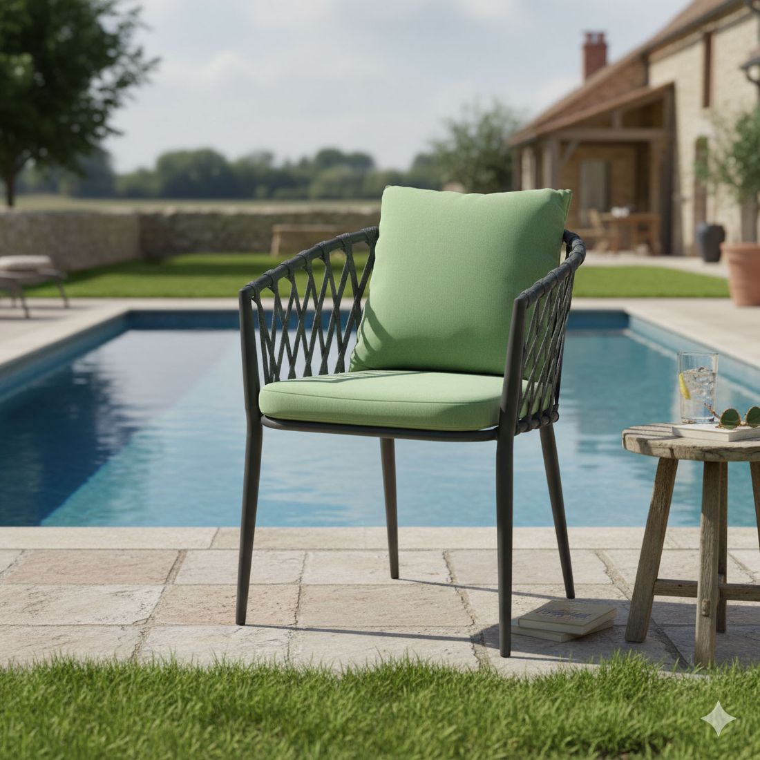 LC Garden Sunrepo Stapelsessel Aluminium mit Sitz- und Rückenkissen