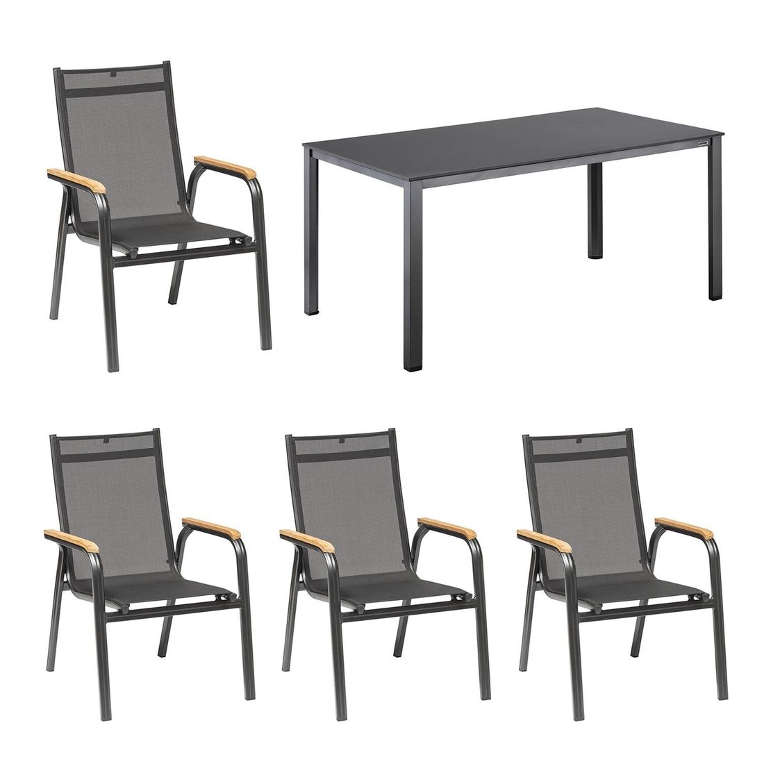 Kettler Granada Gartenmöbel-Set M (4 Plätze) Tisch 160x95cm
