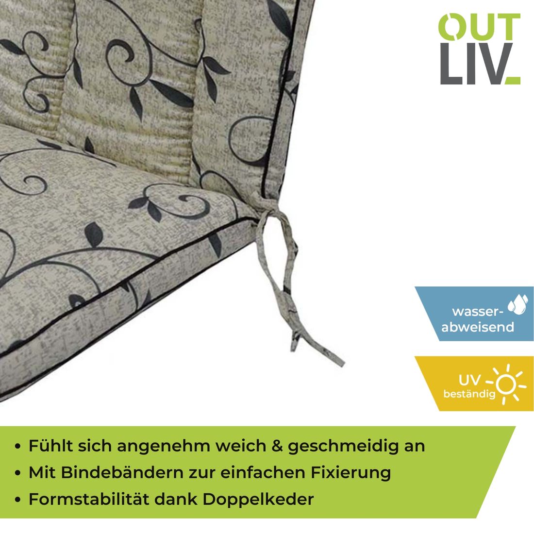 OUTLIV. Romeo Gartenstuhlauflage Niedriglehner 40x90cm Dralon
