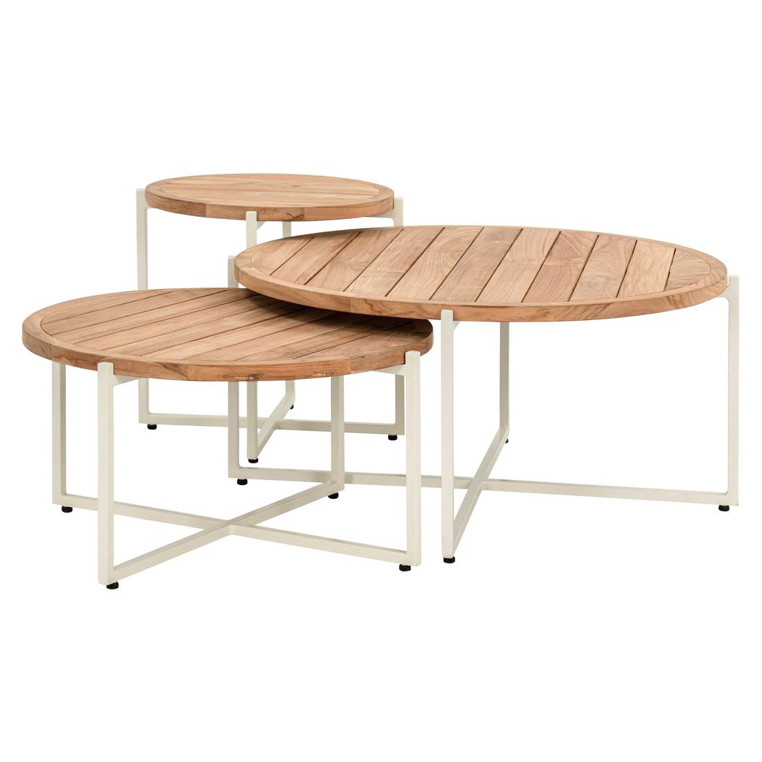 Apple Bee Condor Loungetisch Ø74x38cm Aluminium/Teak