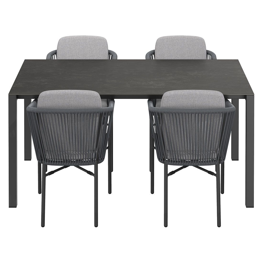 OUTLIV. Ohio Gartenmöbel-Set M (4 Plätze) Tisch 160/217/267x91cm
