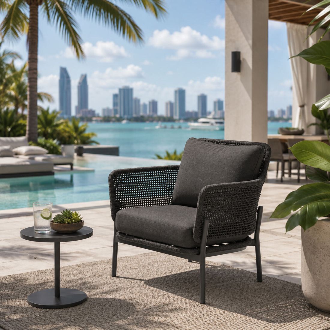 Interliving 7005 Loungesessel Aluminium/Rope/Olefin