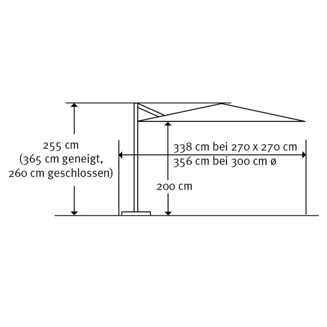 Schneider Rhodos Eco Twist Ampelschirm Ø300cm