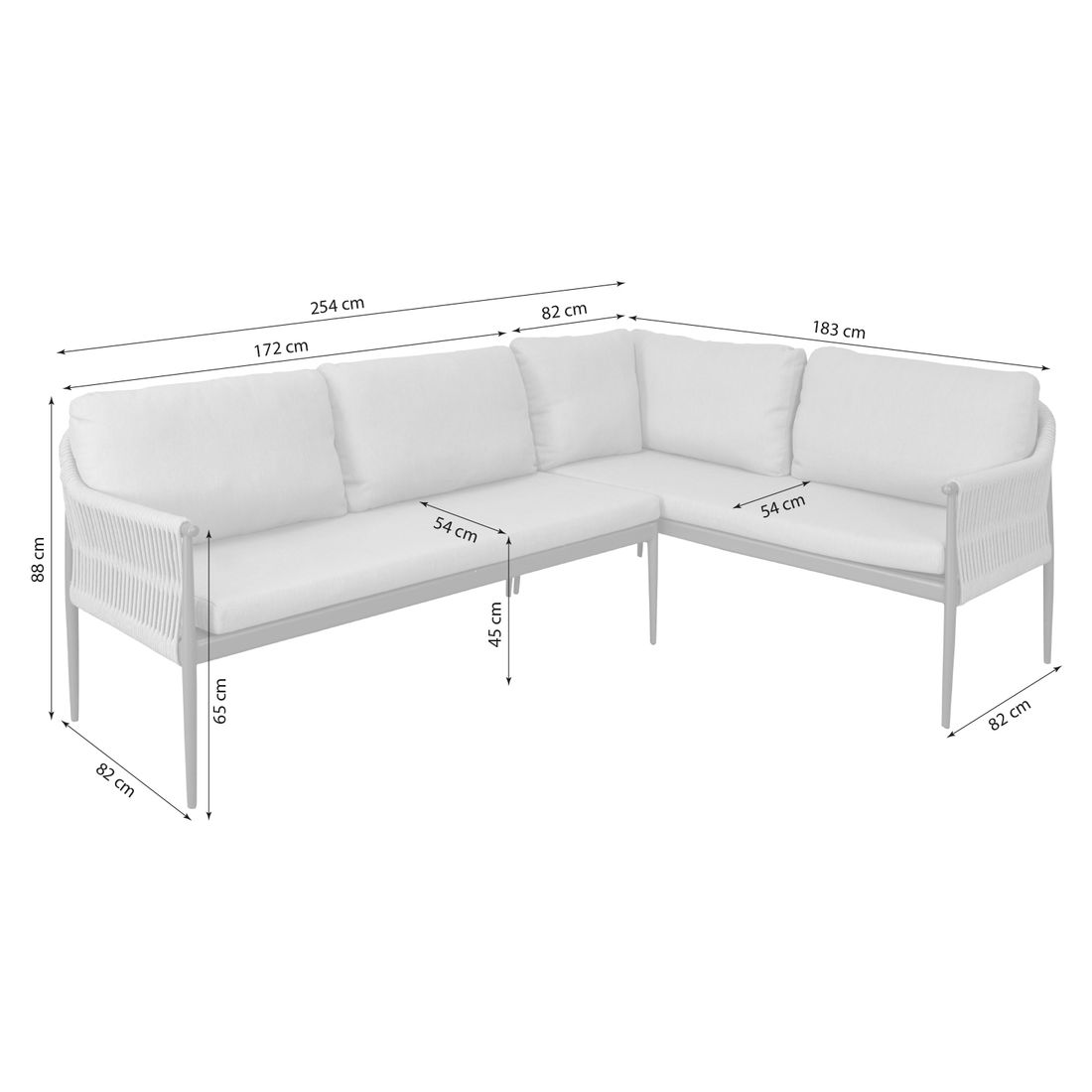 LC Garden Bari Ecklounge Aluminium/Rope/Olefin