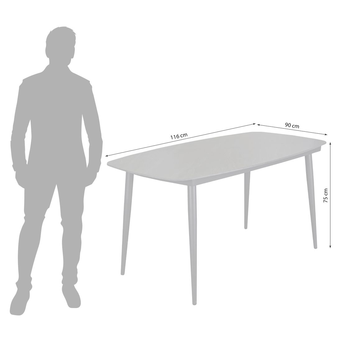 LC Garden Bari Gartentisch 160x90cm Aluminium/Sinterstein