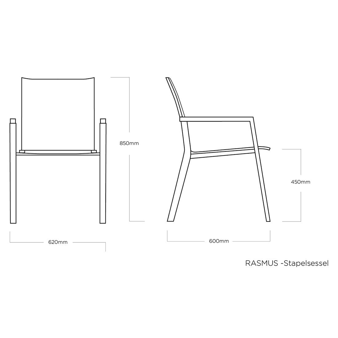 Kettler Rasmus Stapelsessel Aluminium/Outdoorgewebe