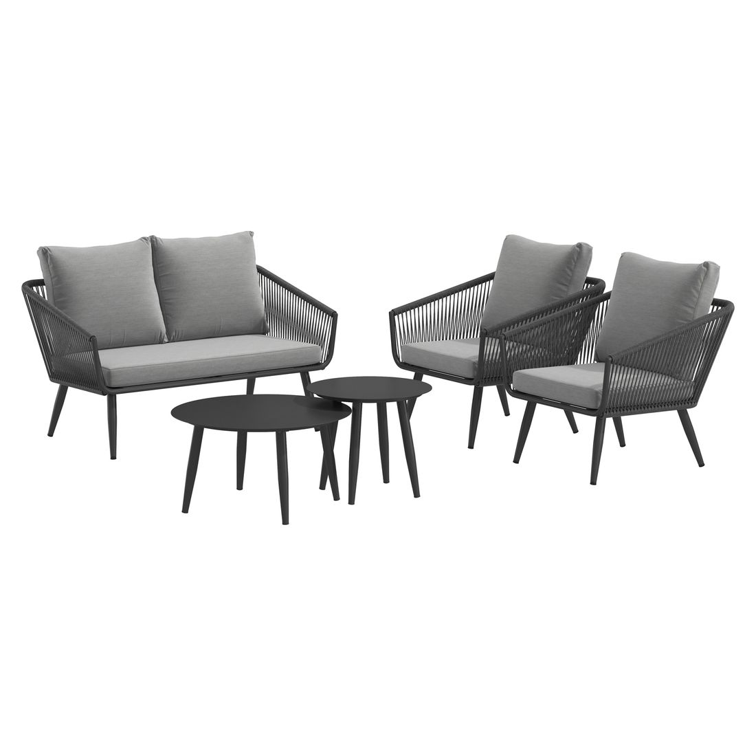 OUTLIV. Alex Loungeset inkl. Loungetische Aluminium/Rope/Olefin