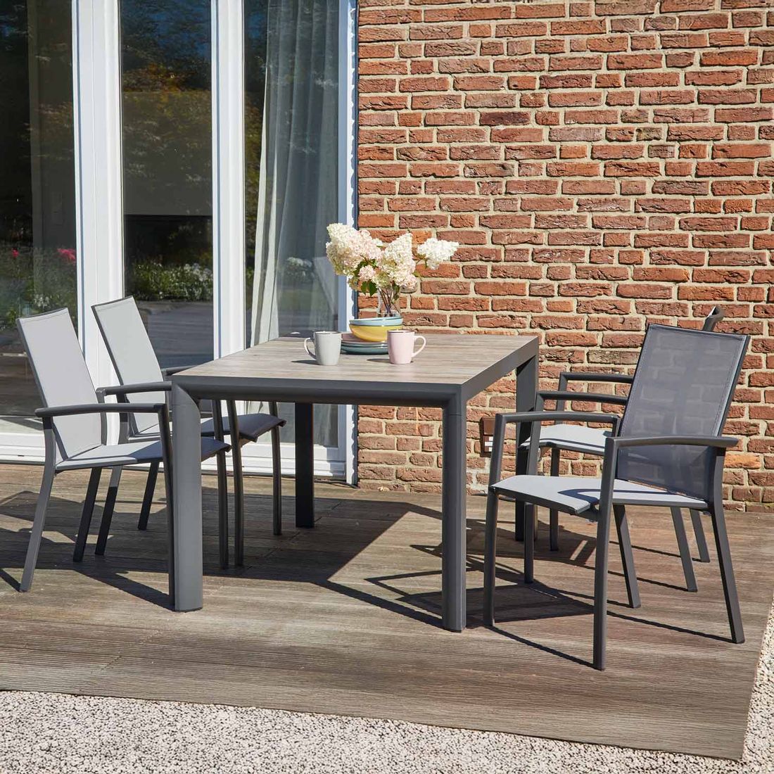 Siena Garden Velia Gartenmöbel-Set M (4 Plätze) Tisch 140x90cm
