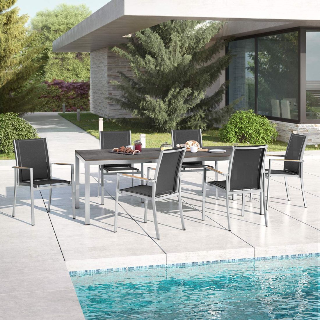 OUTLIV. Oviedo Gartenmöbel-Set L (6 Plätze) Tisch 220x100cm