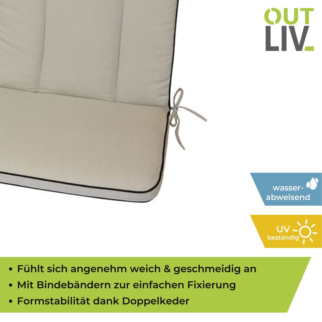 OUTLIV. Romeo Elegance 3-Sitzer-Bankauflage Dralon