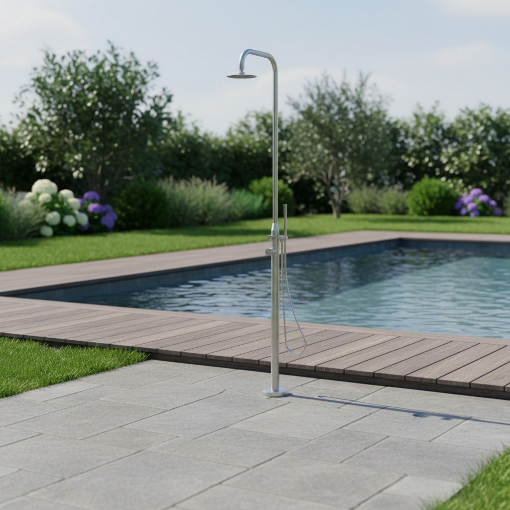 Ideal Juist Gartendusche Warmwasser V2A Edelstahl