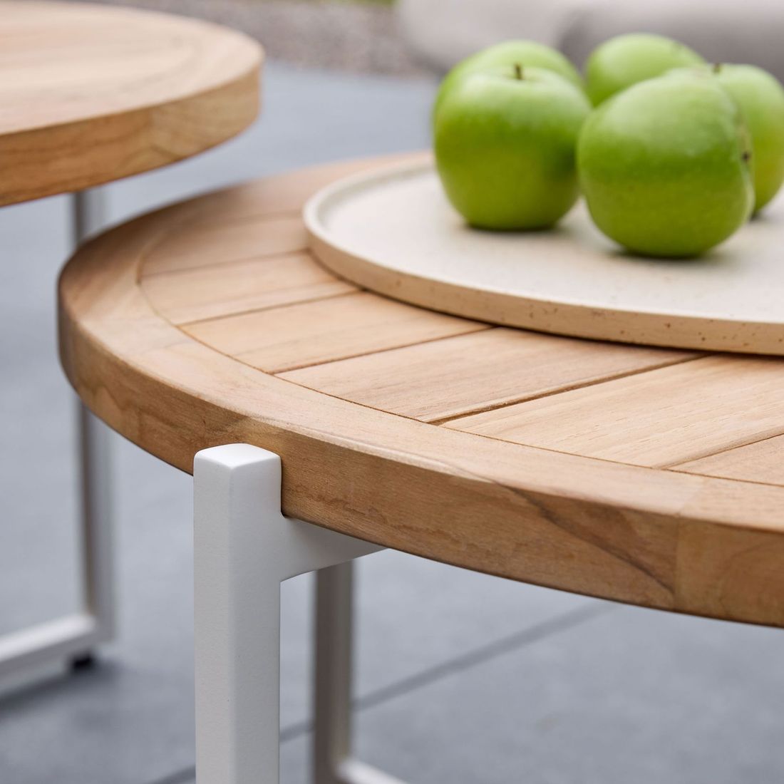 Apple Bee Condor Loungetisch Ø74x38cm Aluminium/Teak