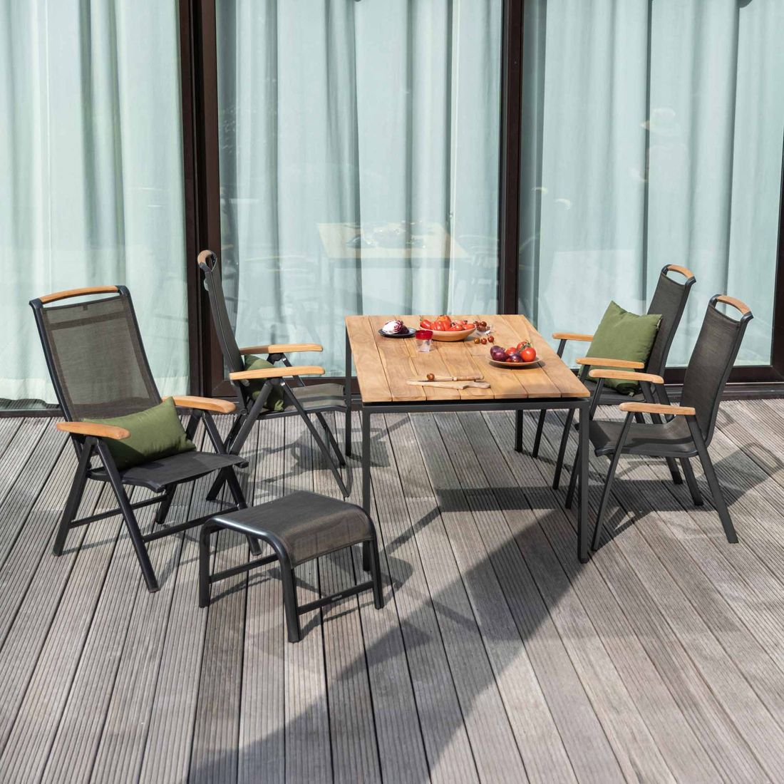 Kettler Memphis Gartenmöbel-Set M verstellbar (4 Plätze) Tisch 160x95cm