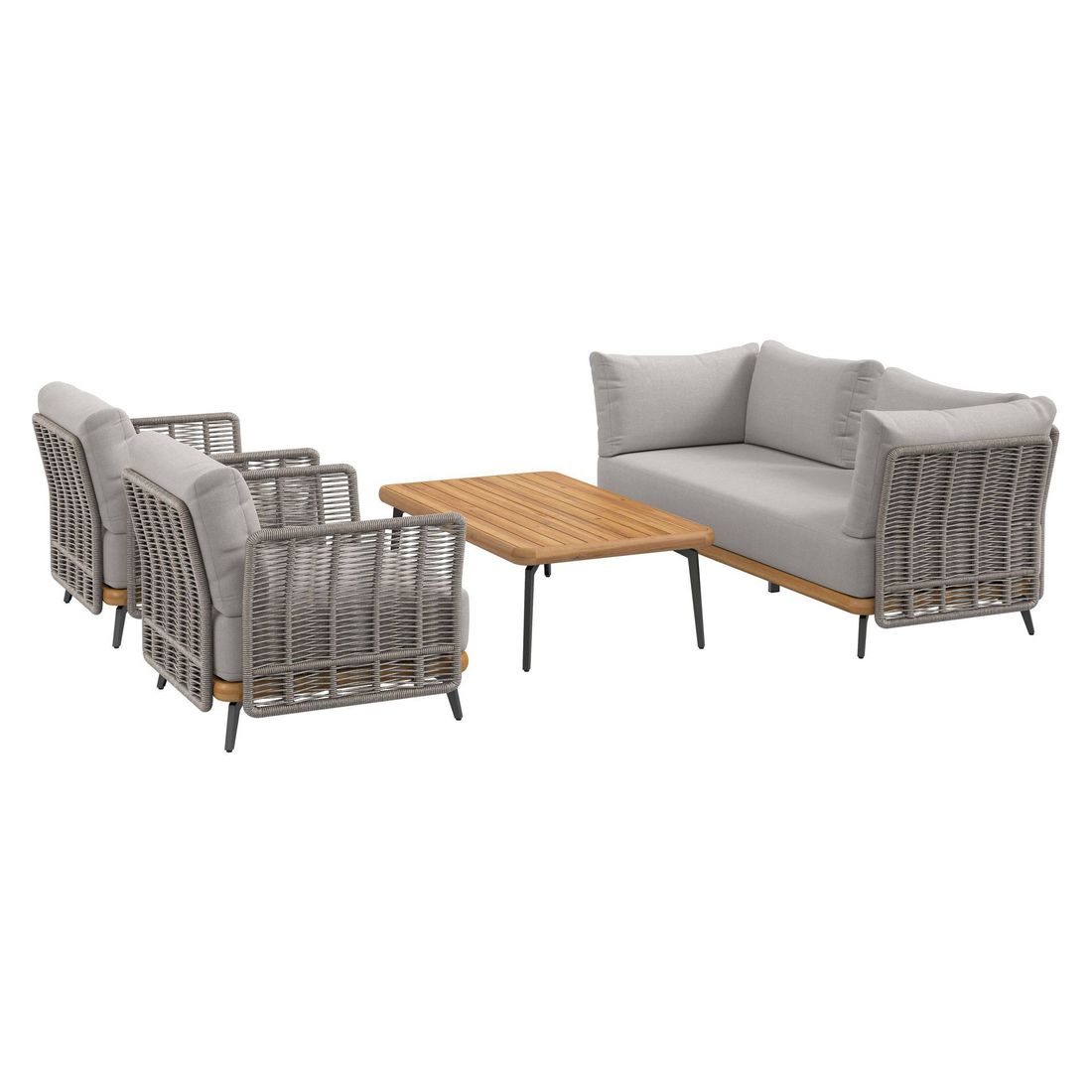 OUTLIV. Ava Loungeset inkl. Loungetisch Akazie/Rope/Polyester