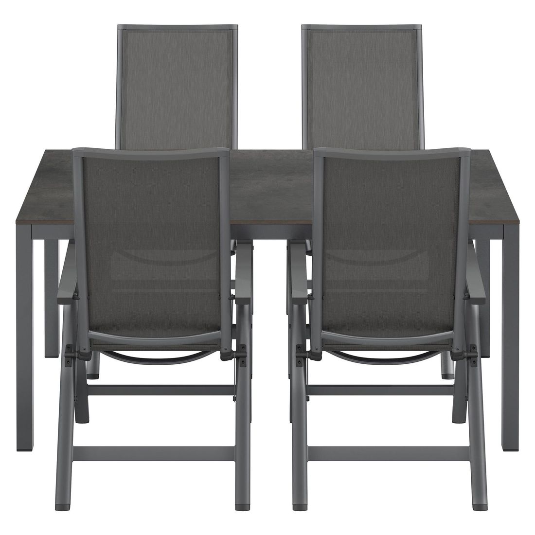 OUTLIV. Jacob Gartenmöbel-Set M verstellbar (4 Plätze) Tisch 160x90cm