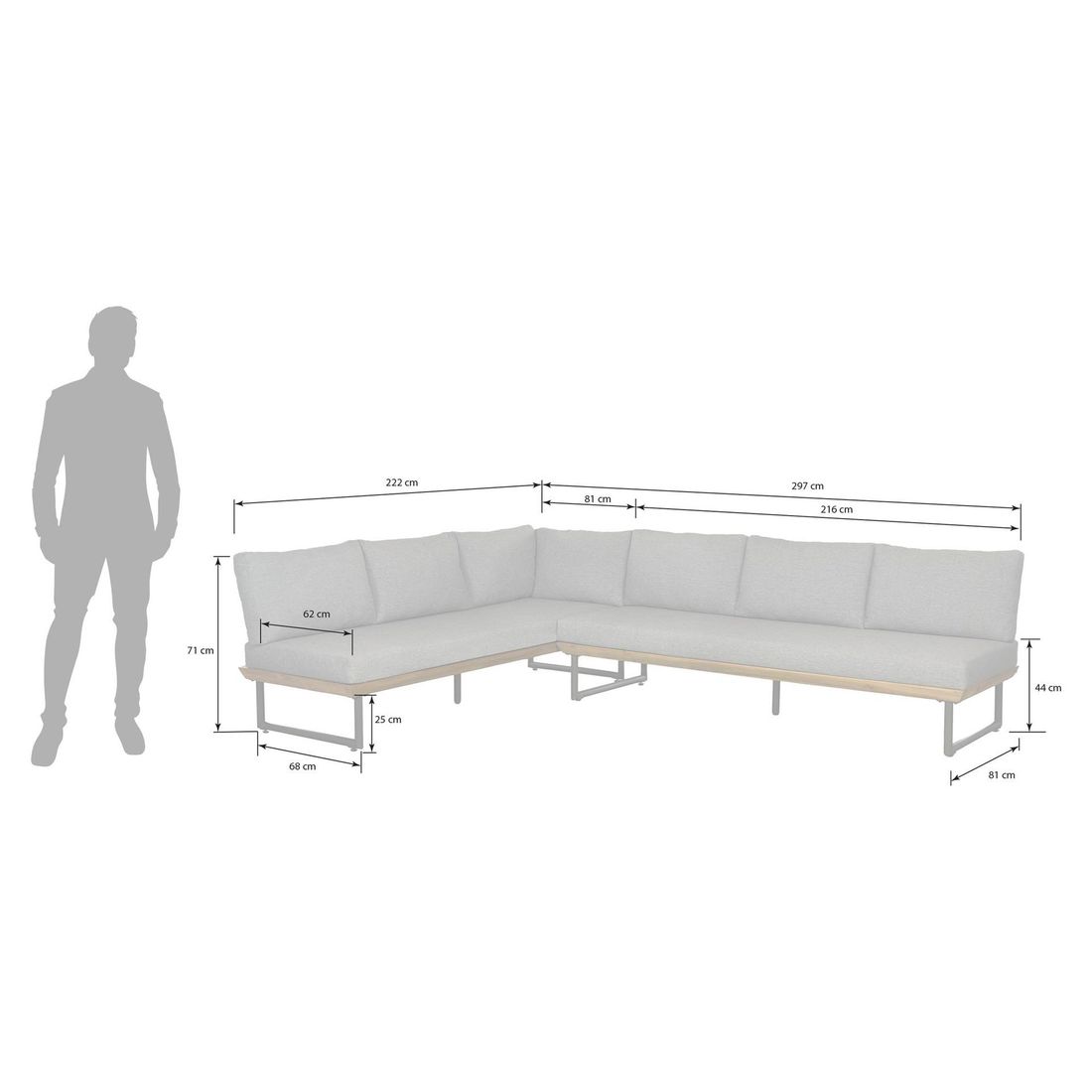OUTLIV. Alkas Ecklounge Teak/Sunproof