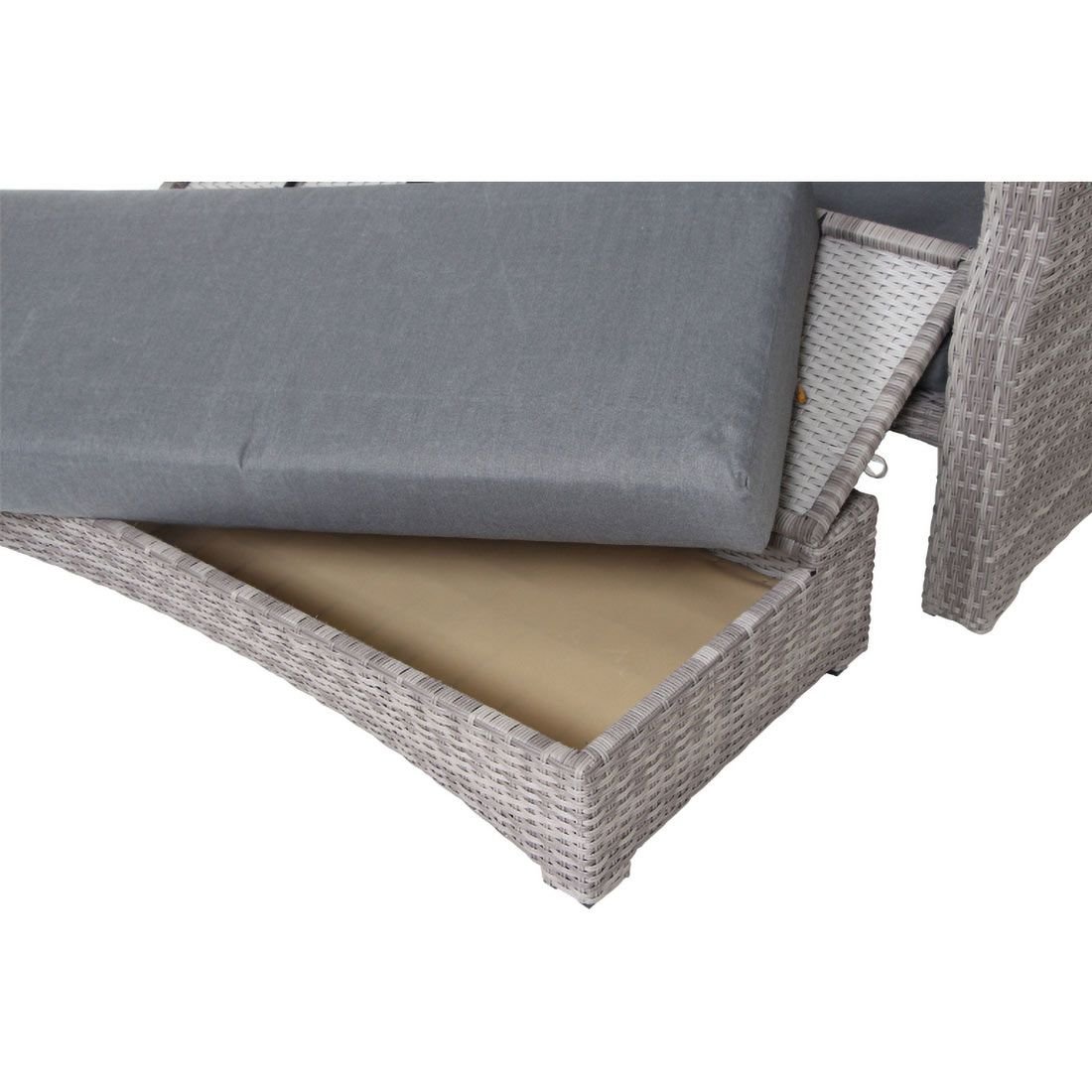 Siena Garden Lobos II Daybed verstellbar Geflecht/Textil inkl. Kissen