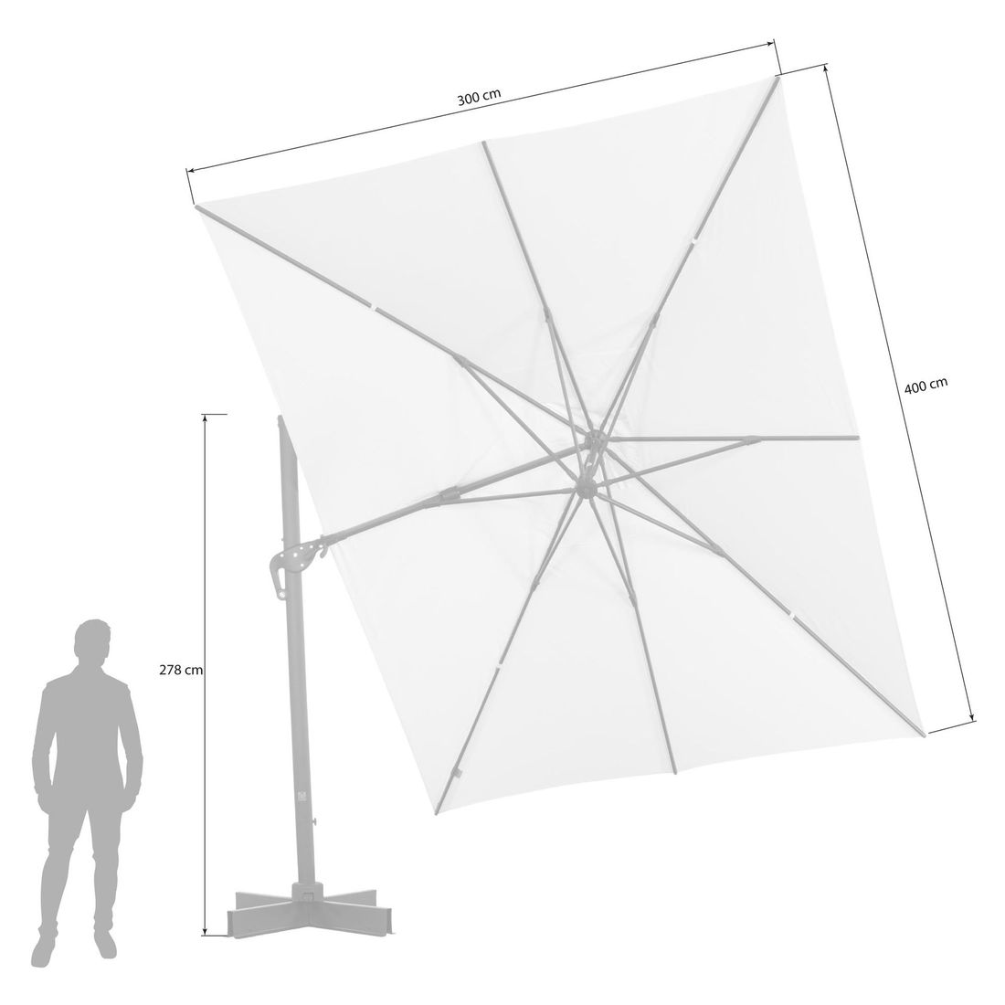 OUTLIV. Ravenna Ampelschirm 300x400cm