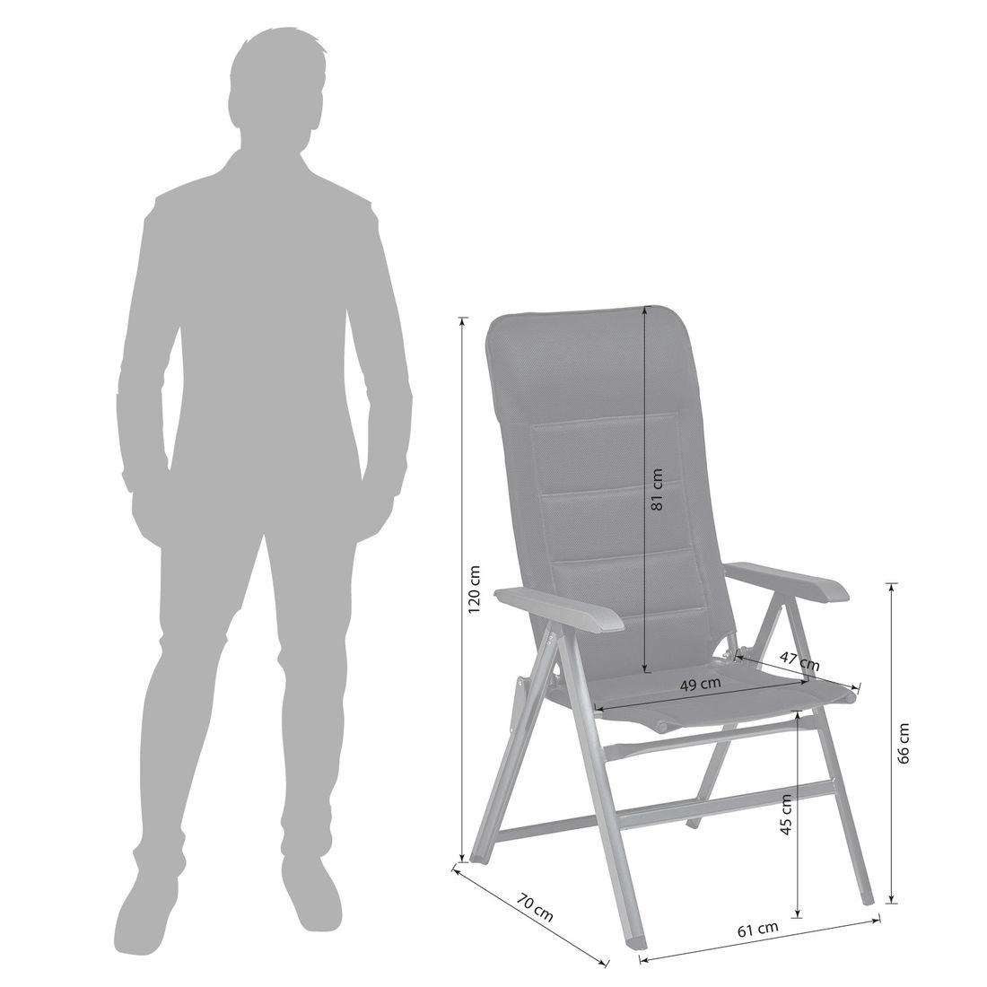 Kettler Slight Klappsessel Aluminium/Outdoorgewebe