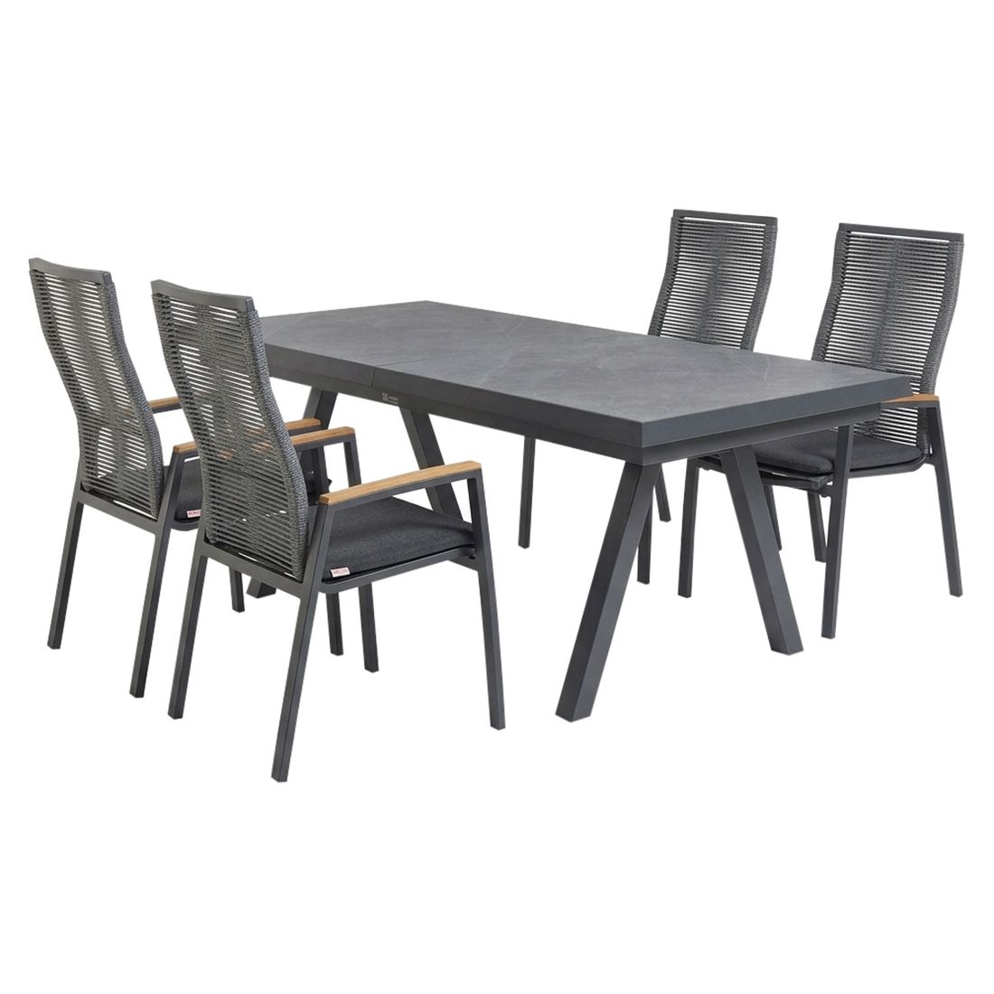 Interliving 7011 Gartenmöbel-Set M (4 Plätze) Tisch 200/260x100cm