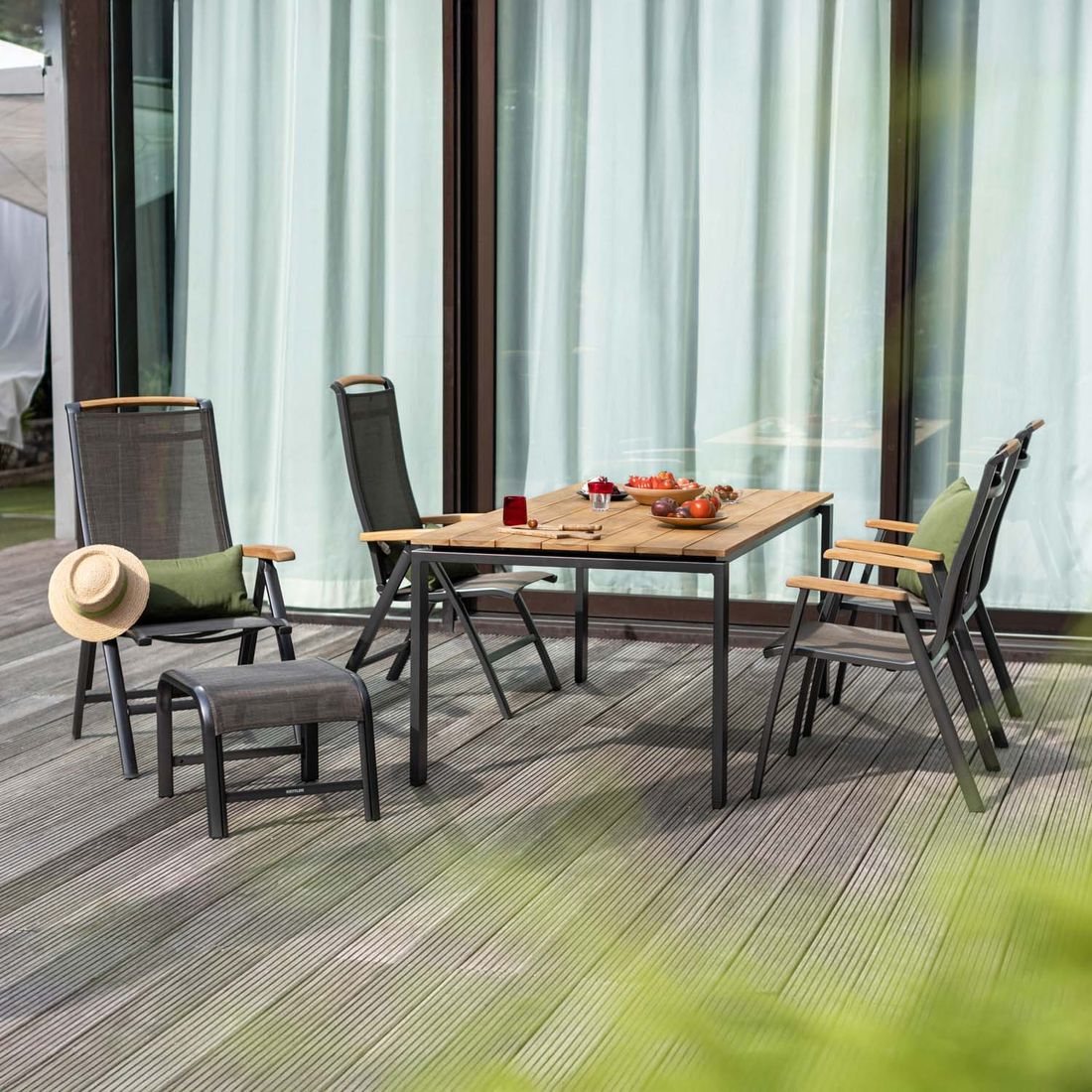 Kettler Memphis Gartenmöbel-Set M verstellbar (4 Plätze) Tisch 160x95cm