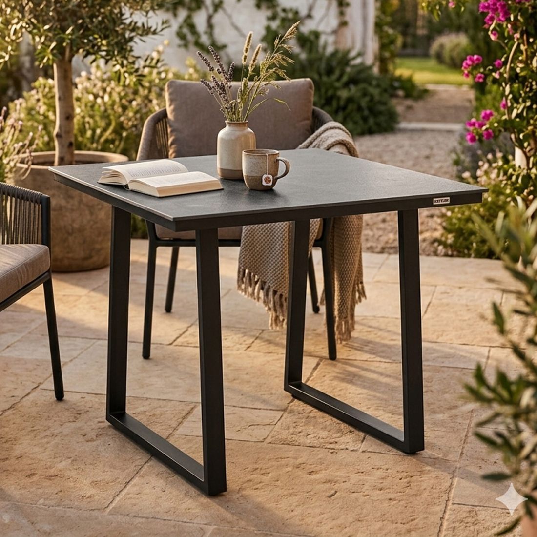 Kettler Skate Low Dining Gartentisch Aluminium/HPL