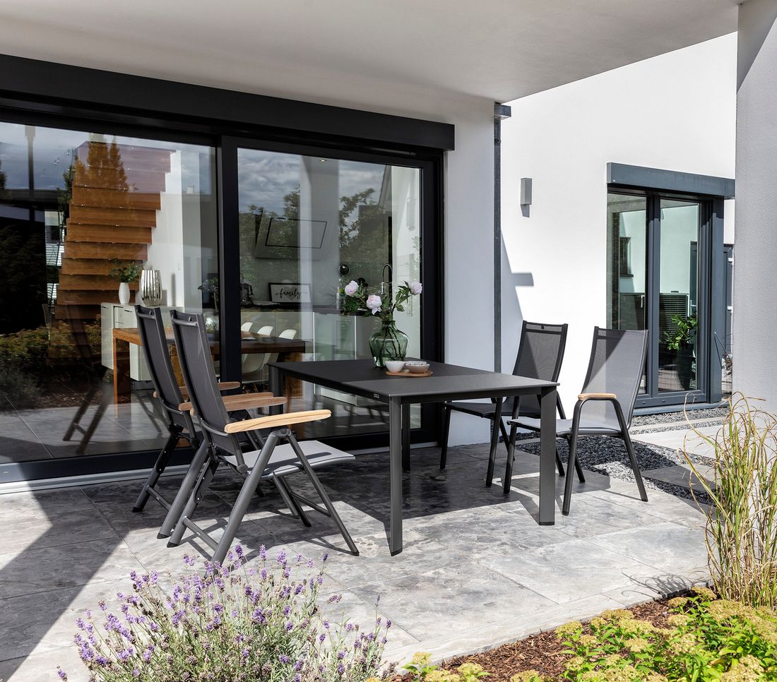 Kettler Cirrus Klappsessel Aluminium/Teak-Armlehne