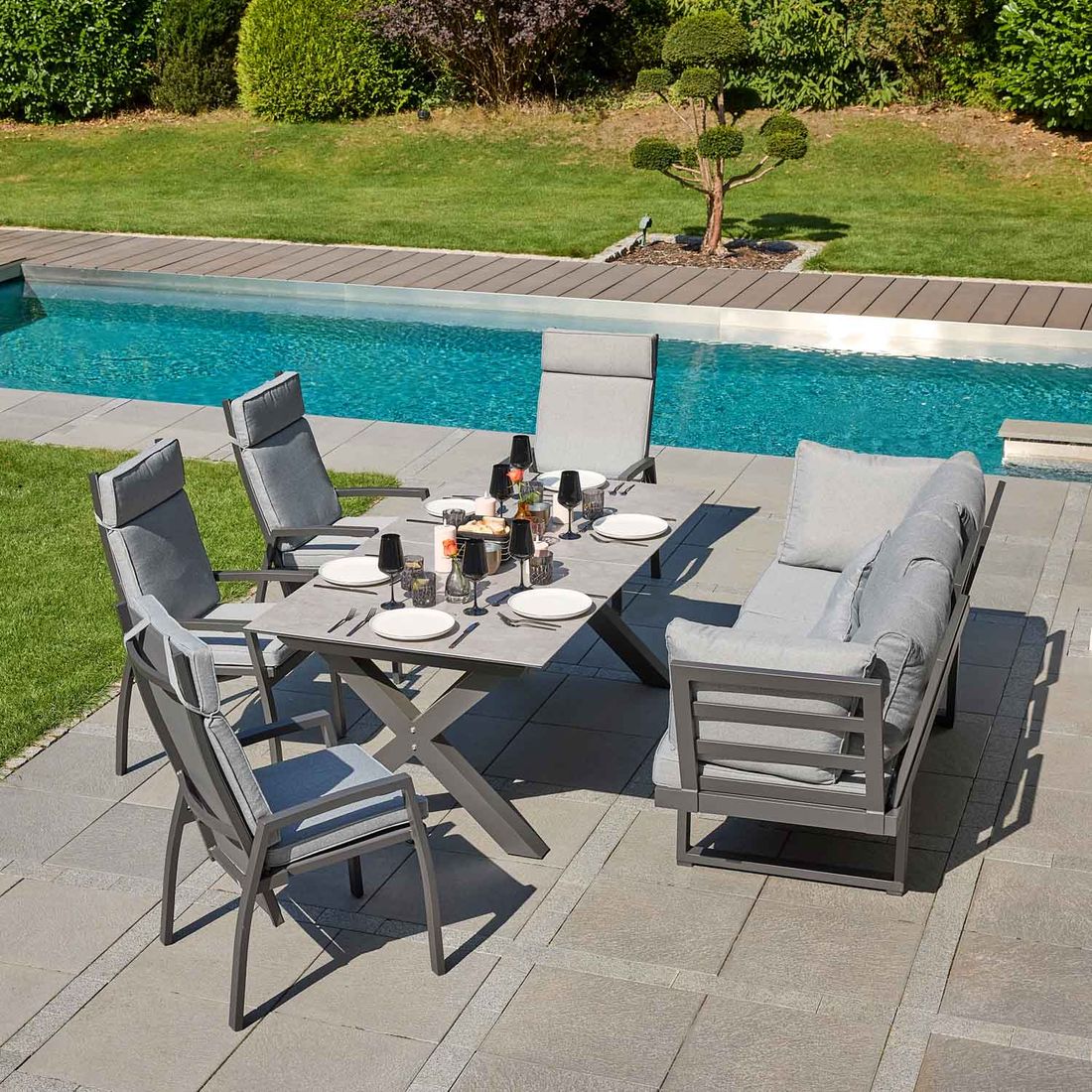 LC Garden Sondrino Gartensessel verstellbar verstellbar Aluminium/Kunstfaser