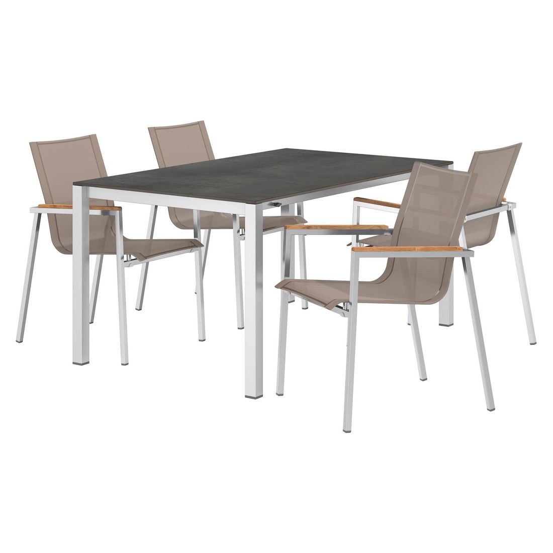 OUTLIV. Rimini Gartenmöbel-Set 5-tlg. Tisch 160/217/267x92cm