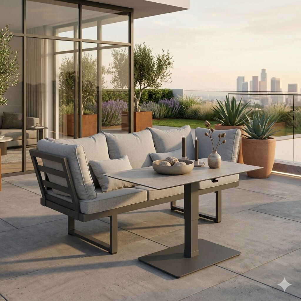 OUTLIV. Broome Dininglounge Tisch 140x80cm Aluminium/Polyester