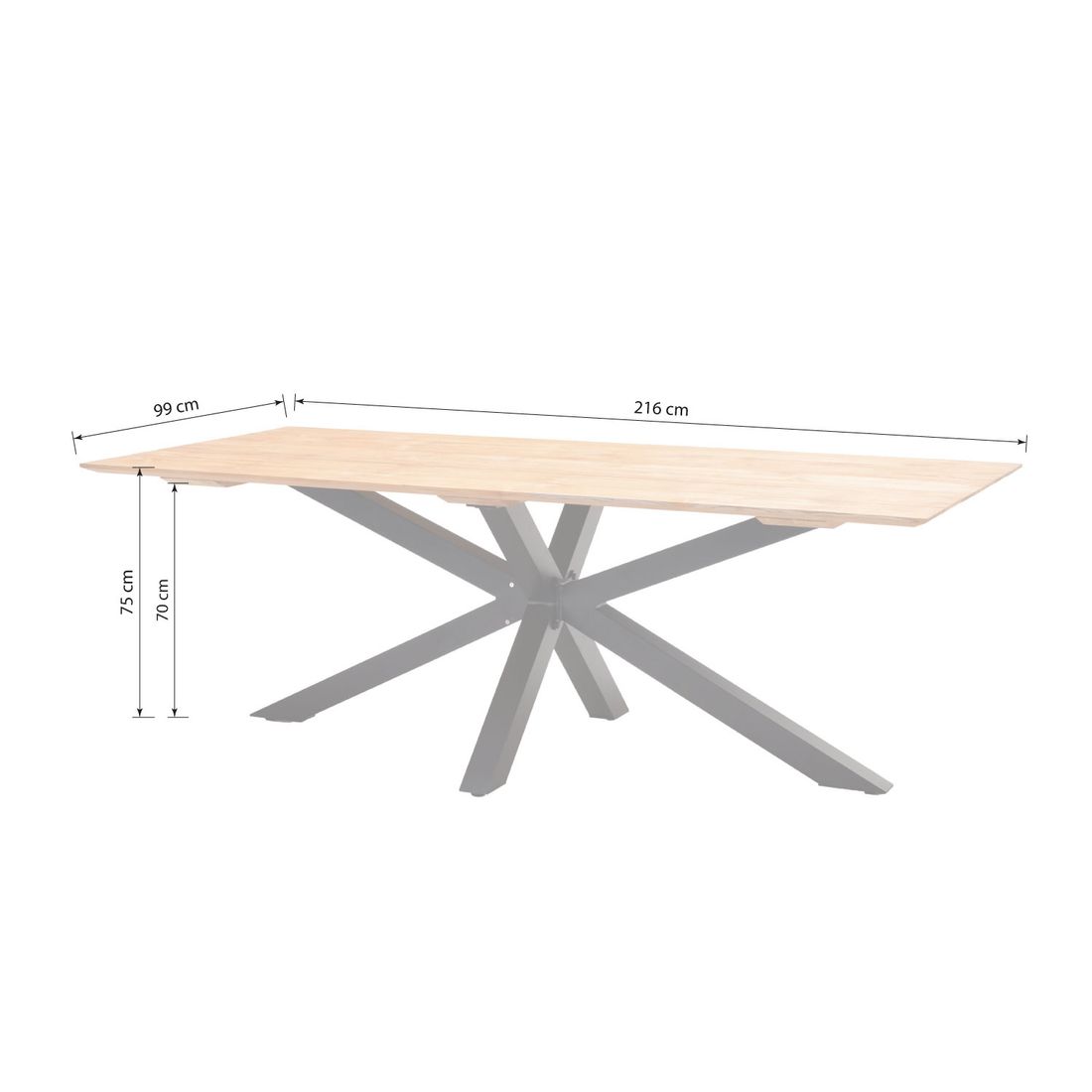 LifestyleGarden Genet Gartentisch 216x99cm Aluminium/Teak