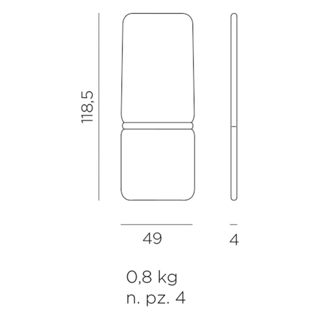 Nardi Darsena Gartenstuhlauflage Hochlehner 49x118,5cm Sunbrella