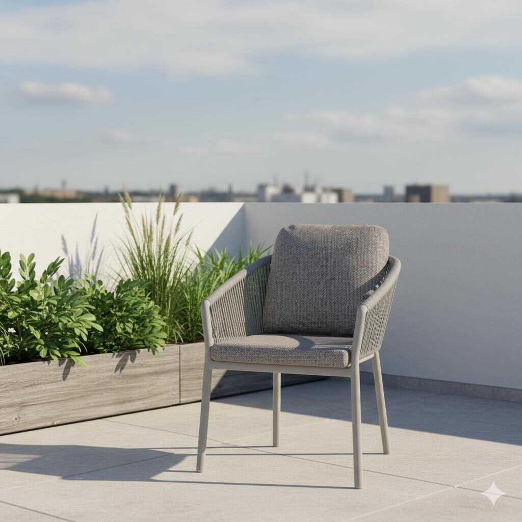 Siena Garden Merano Stapelsessel Aluminium mit Sitz- und Rückenkissen