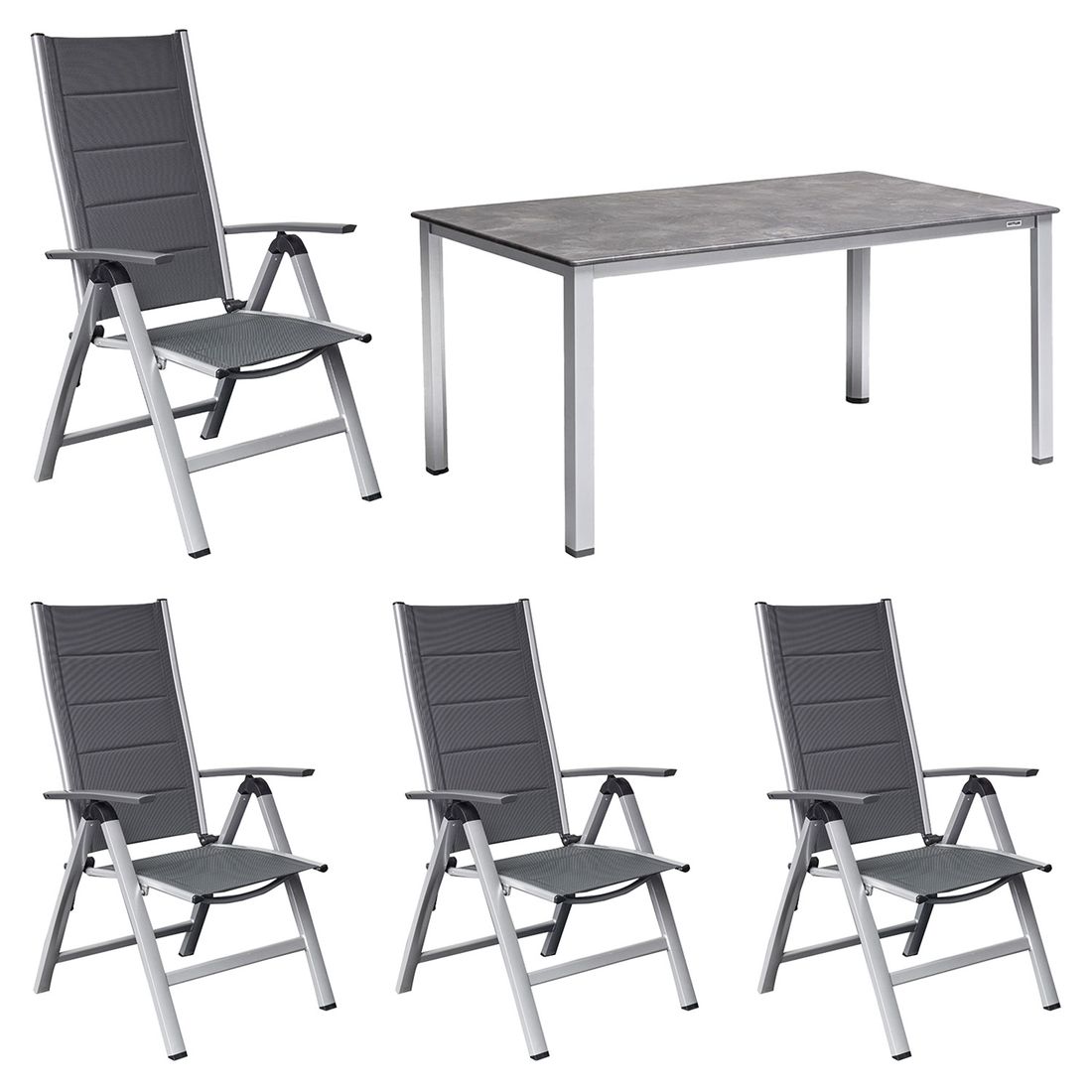 OUTLIV. Melbourne Gartenmöbel-Set M (4 Plätze) mit Kettler Tisch 160x90cm
