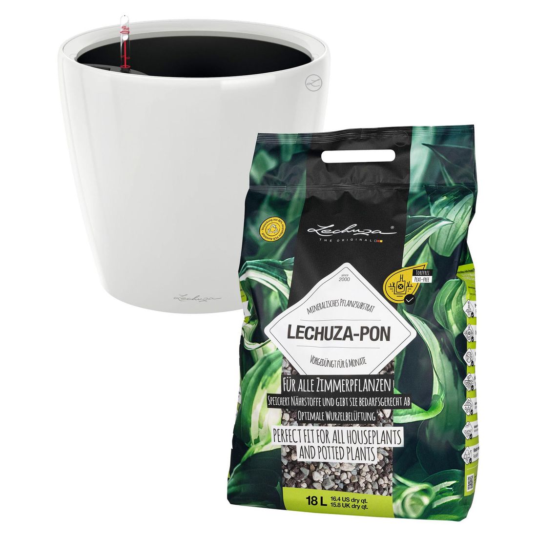 Lechuza Classico Premium LS 28 Pflanzgefäß inkl. Pflanzsubstrat