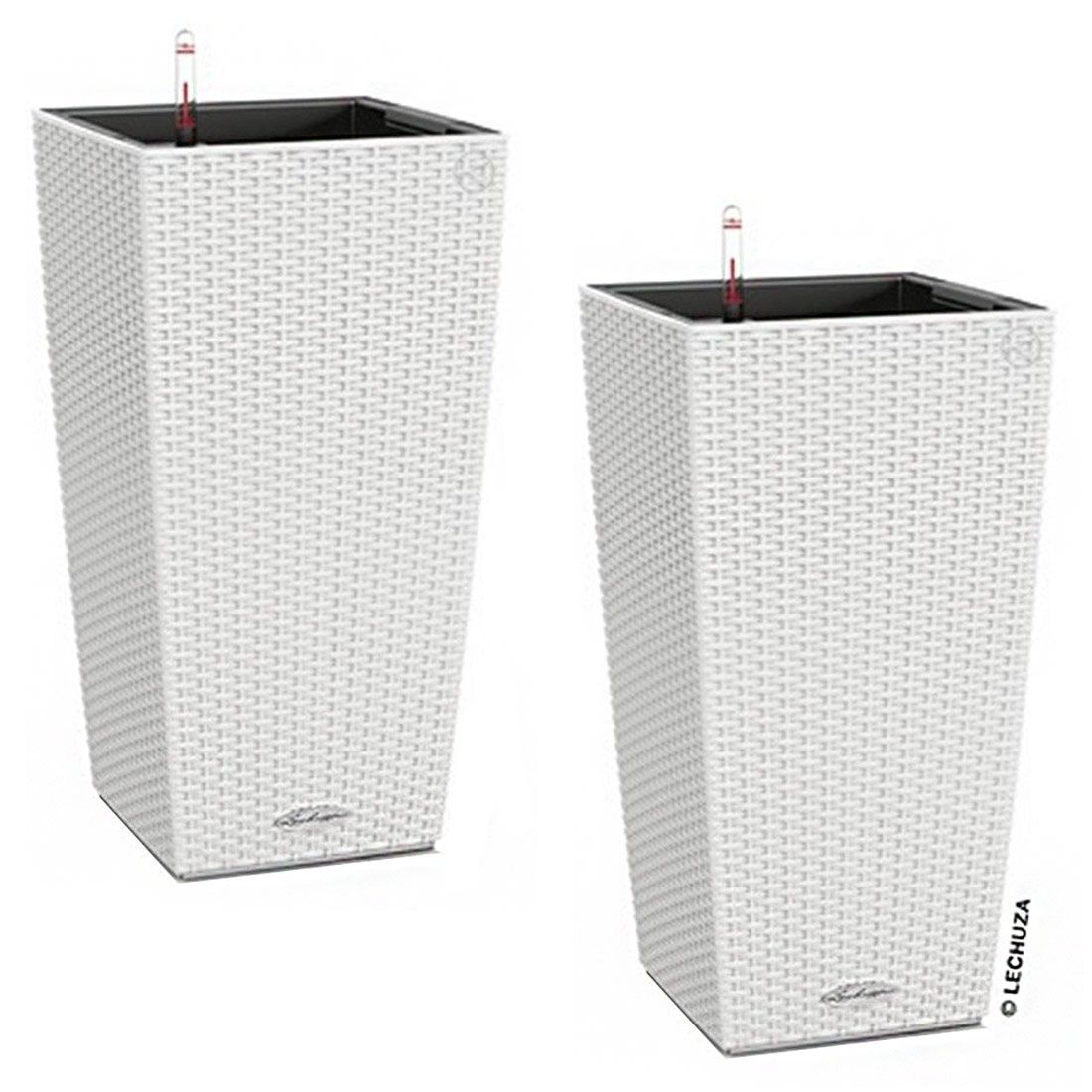 Lechuza Cubico Pflanztopfset 2-teilig 30x30x56cm Kunststoffgeflecht