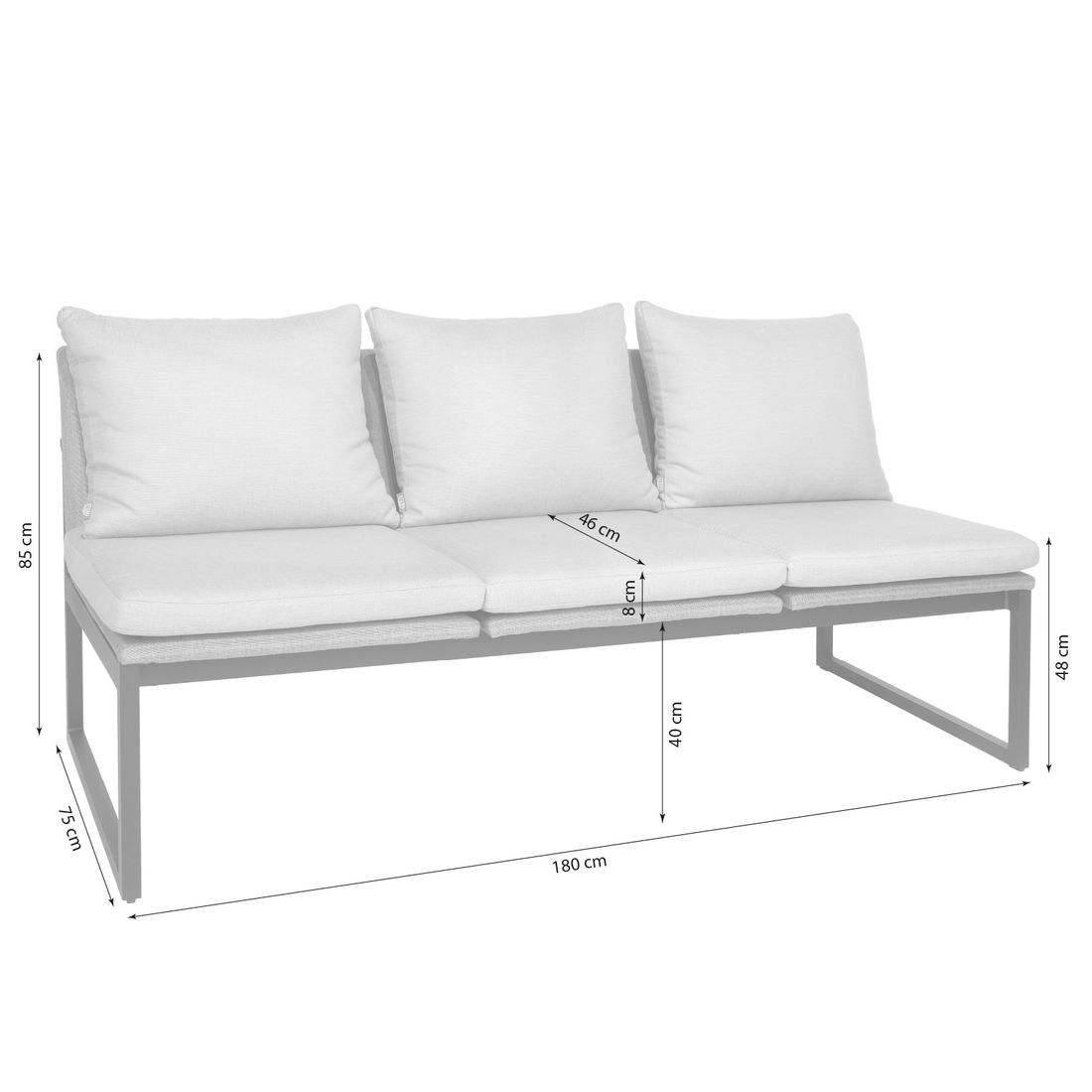Stern Tammo Gartensofa Aluminium/Textilene/Kunstfaser