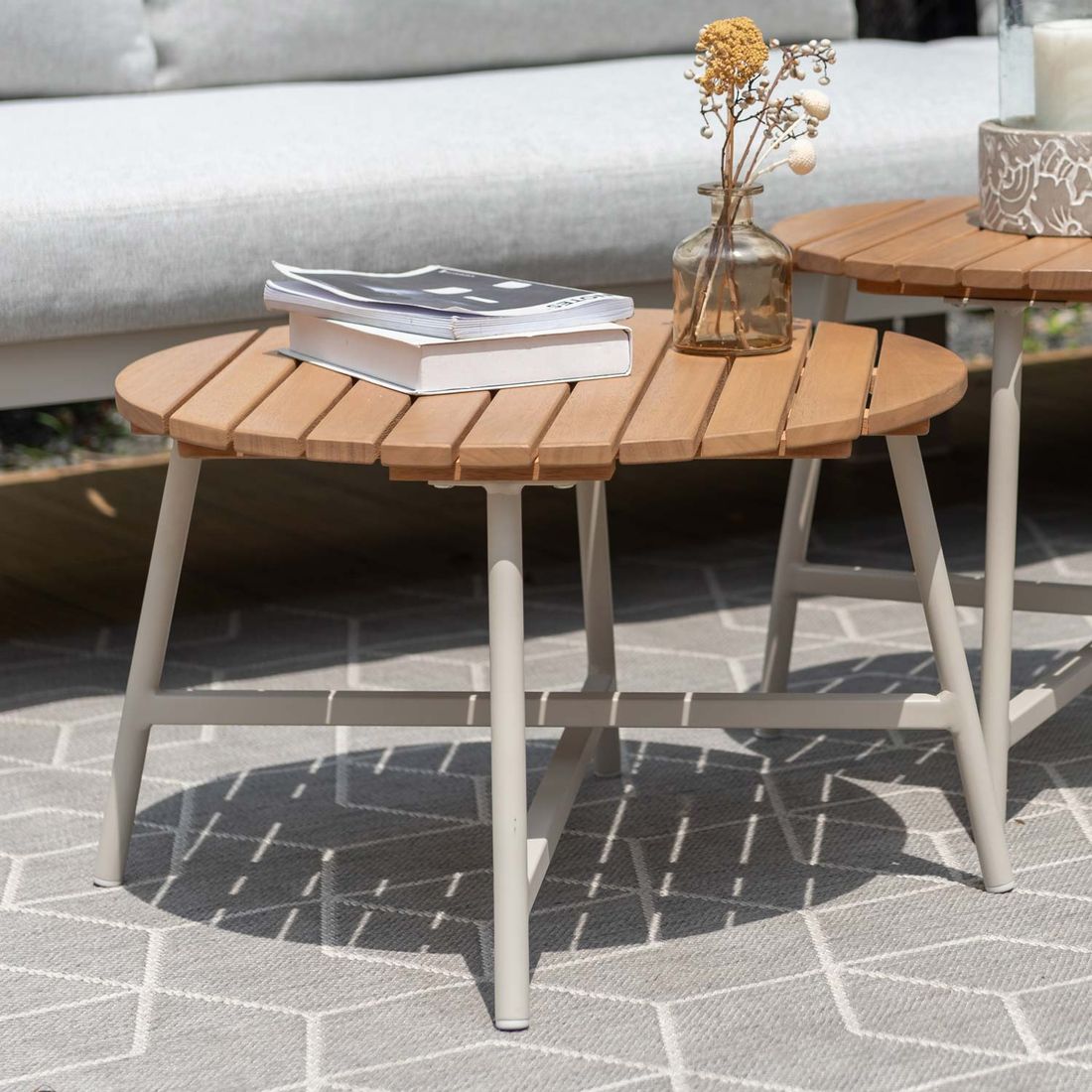 LifestyleGarden Copenhagen Loungetisch Ø55cm Aluminium/Eukalyptus