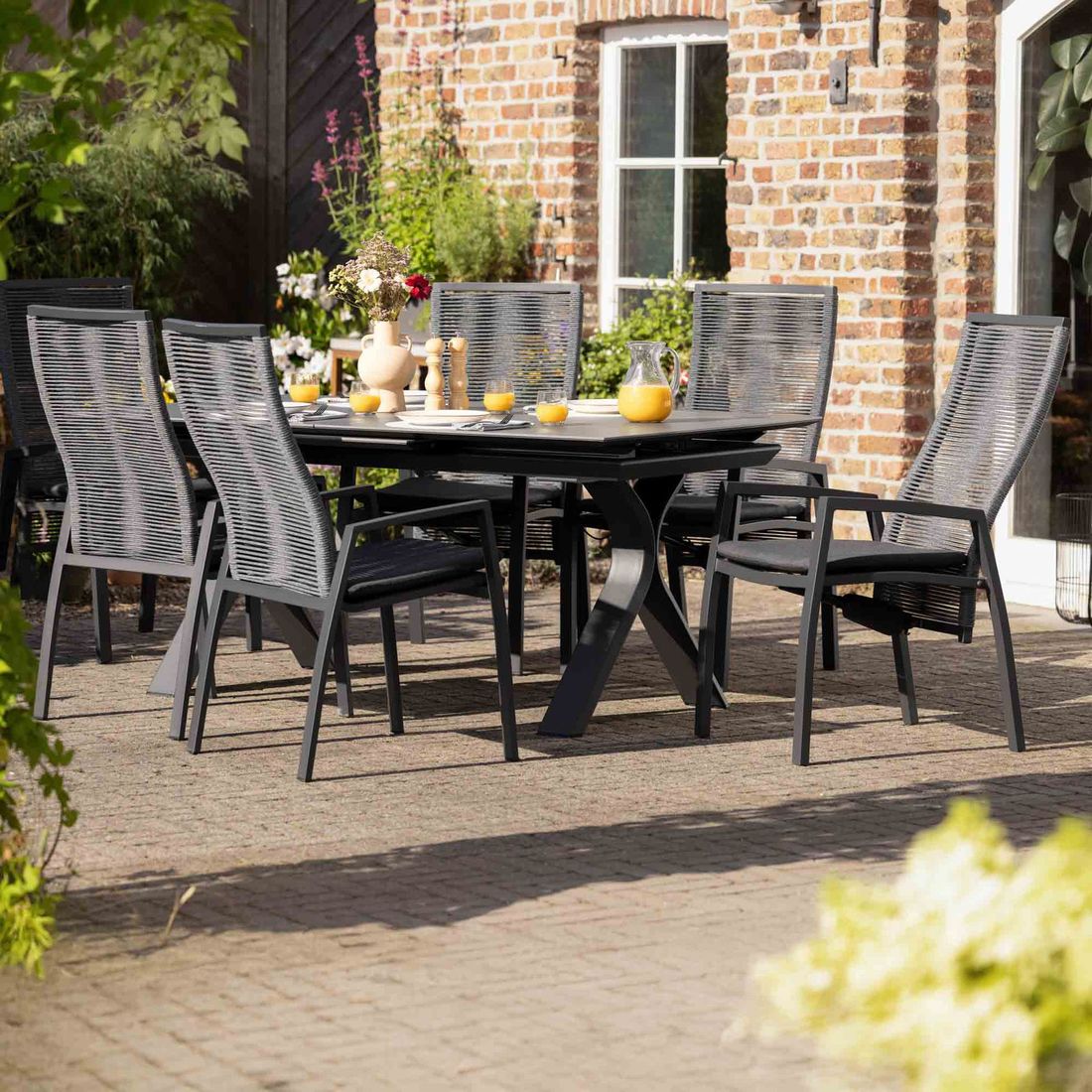 Interliving 7011 Gartensessel verstellbar Aluminium/Rope