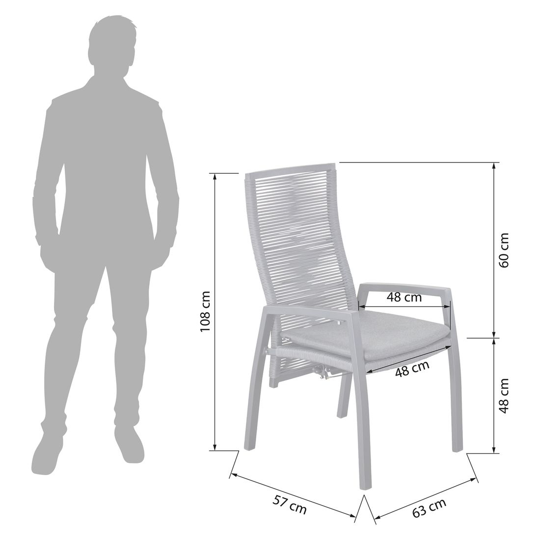 LC Garden Diwo Gartenmöbel-Set L verstellbar (6 Plätze) Tisch 200/260x100cm