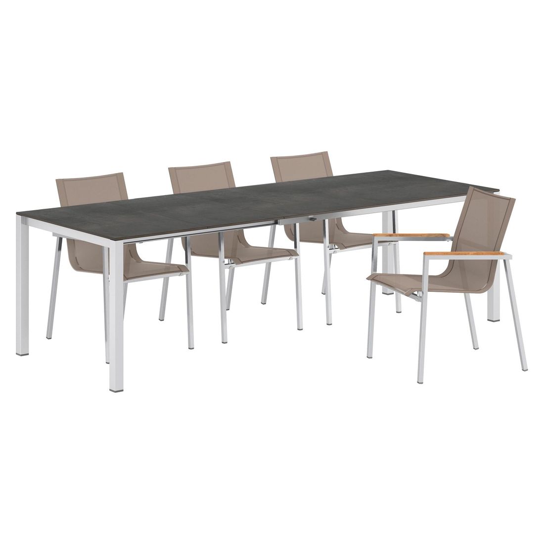OUTLIV. Rimini Gartenmöbel-Set 5-tlg. Tisch 160/217/267x92cm