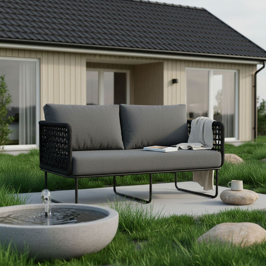 Cosmic Collection Tender Diningsofa Stahl/Rope/Olefin