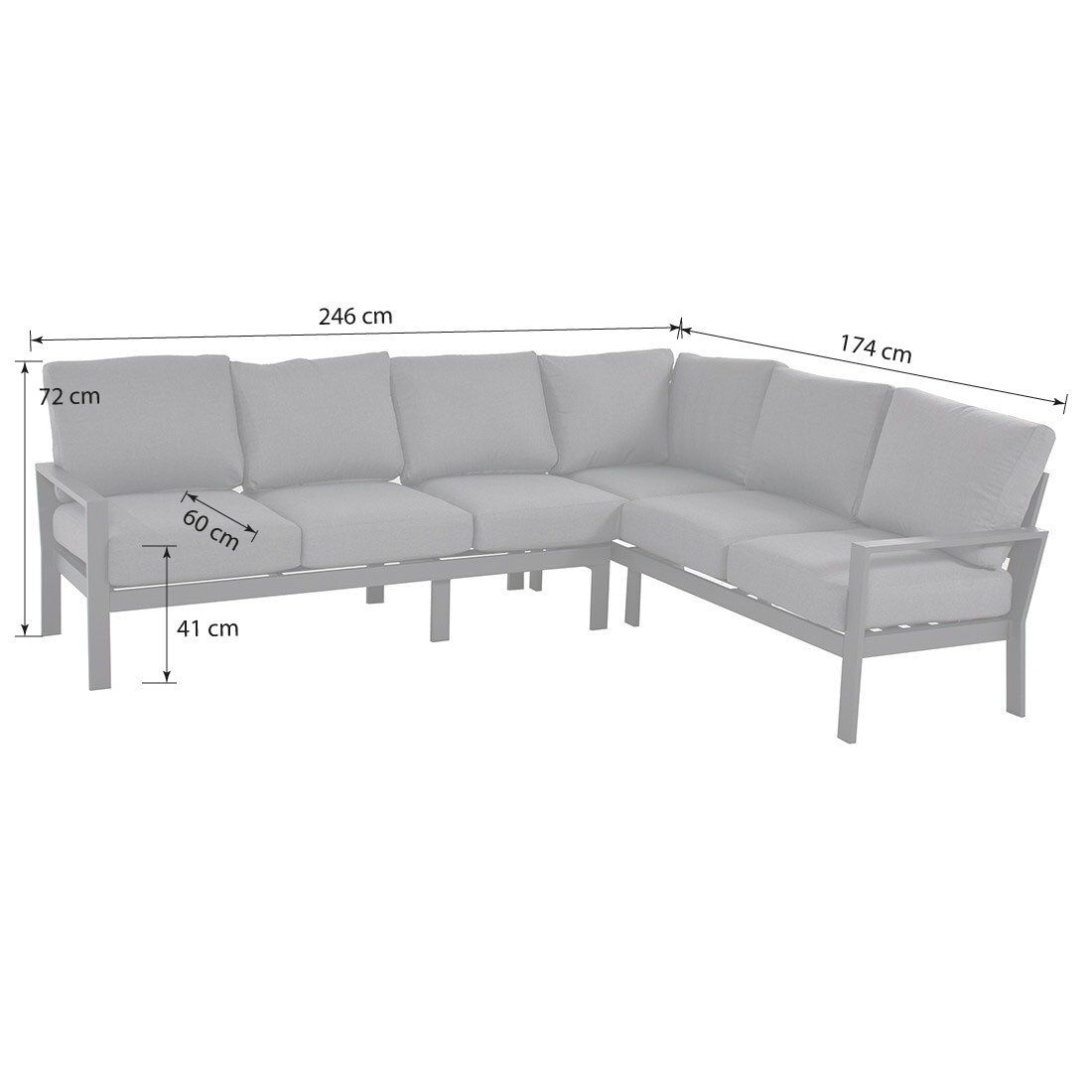 OUTLIV. Atlanta Low Dining Dininglounge Tisch 150x90cm Aluminium/Olefin
