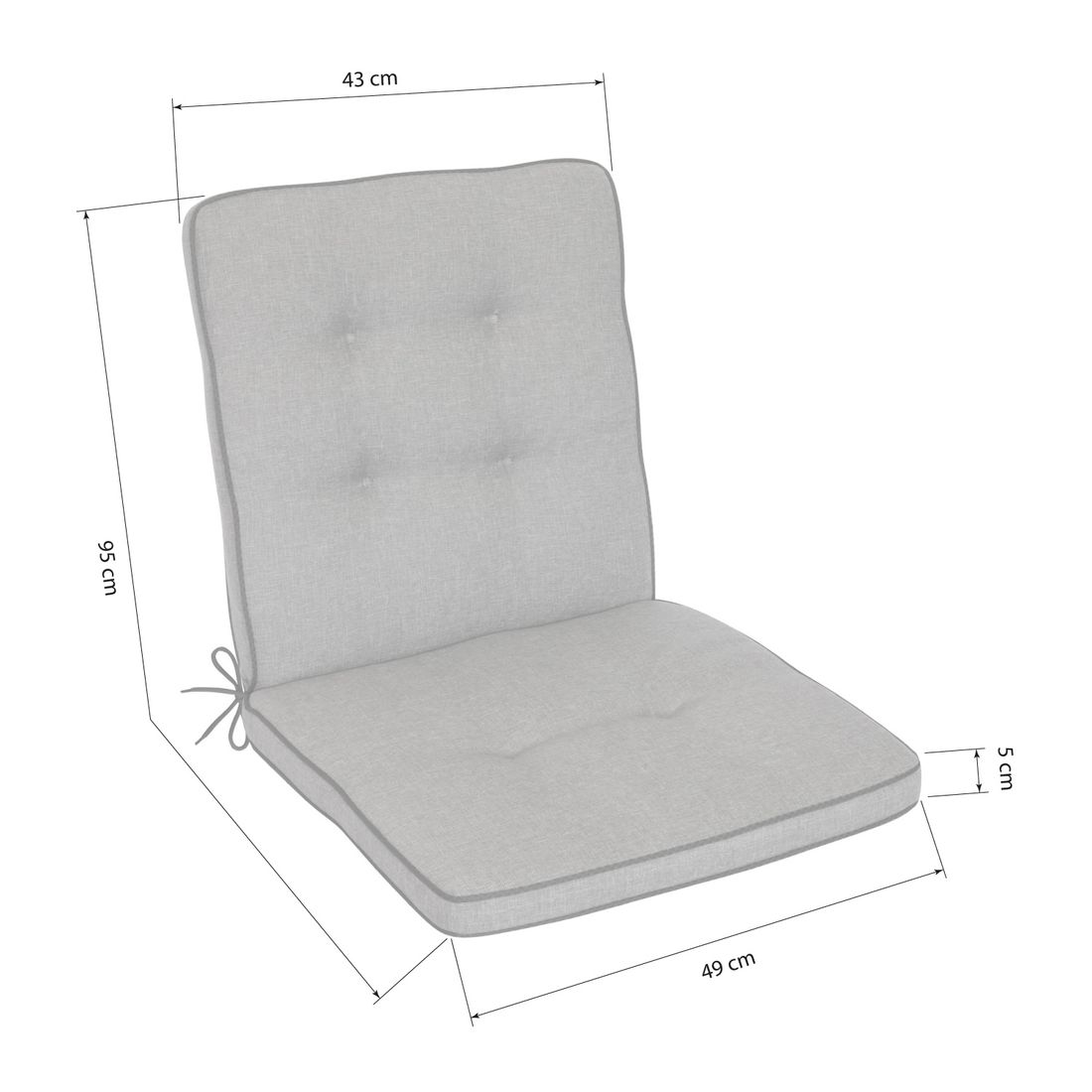 KETTtex Excelsior Gartenstuhlauflage Niedriglehner 43x95cm Mischgewebe